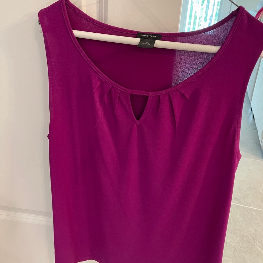 Ann Taylor Purple shell/blouse Sz M